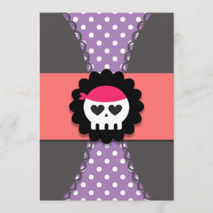 Invitación del cumpleaños del pirata del chica