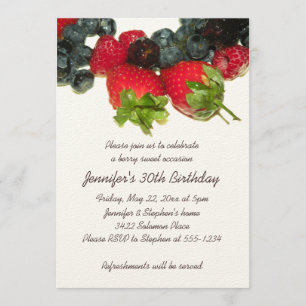 Invitación del cumpleaños del placer de la baya