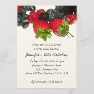 Invitación del cumpleaños del placer de la baya