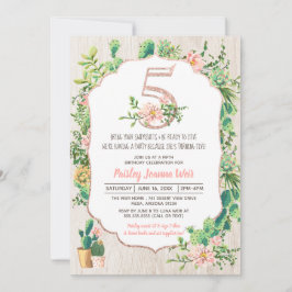 Invitación del cumpleaños del purpurina 5 de la