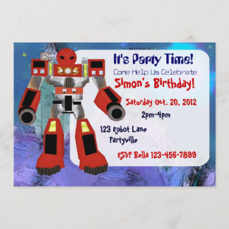 Invitación del cumpleaños del robot