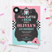 invitación del cumpleaños del rollo de la roca del
