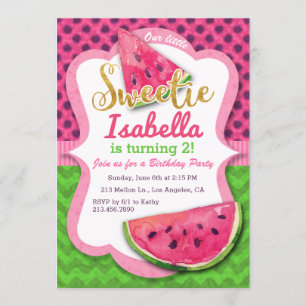 Invitación del cumpleaños del rosa de la acuarela