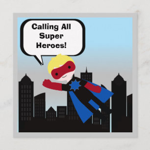 Invitación del cumpleaños del superhéroe del