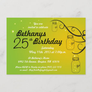 Invitación del cumpleaños del tarro de albañil en