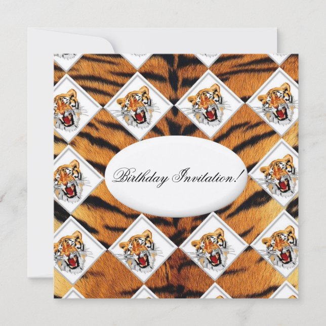 Invitación del cumpleaños del tigre (Anverso)