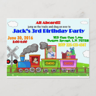 Invitación del cumpleaños del tren