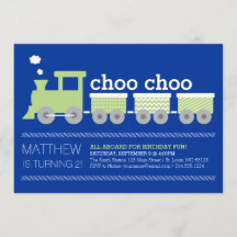 Invitación del cumpleaños del tren de Choo Choo