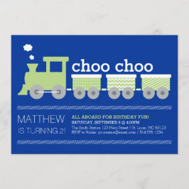 Invitación del cumpleaños del tren de Choo Choo