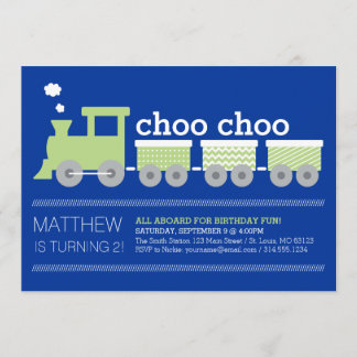 Invitación del cumpleaños del tren de Choo Choo