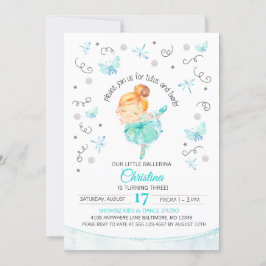 Invitación del cumpleaños del tutú y de la