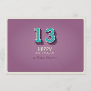 Invitación del cumpleaños - diseño púrpura del