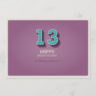 Invitación del cumpleaños - diseño púrpura del