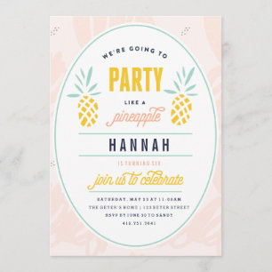 INVITACIÓN DEL CUMPLEAÑOS - FIESTA COMO UN PINEAPP