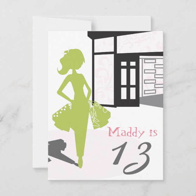 Invitación del cumpleaños - fiesta en la alameda (Anverso)