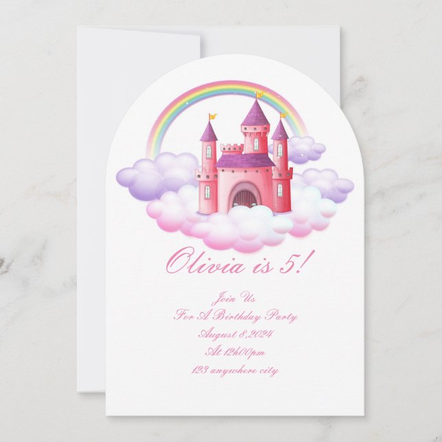 INVITACIÓN DEL CUMPLEAÑOS PRINCESO (Anverso)