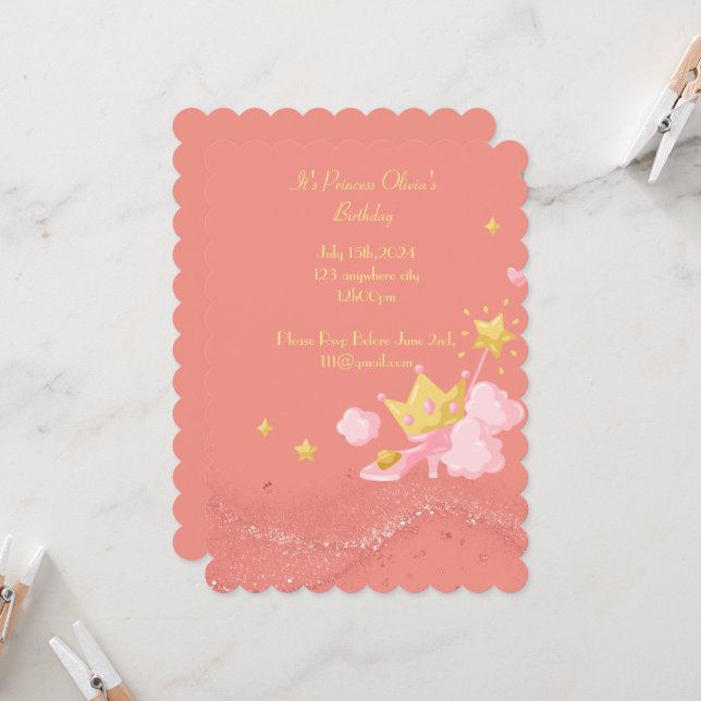 INVITACIÓN DEL CUMPLEAÑOS PRINCESO (Anverso/Reverso In Situ)
