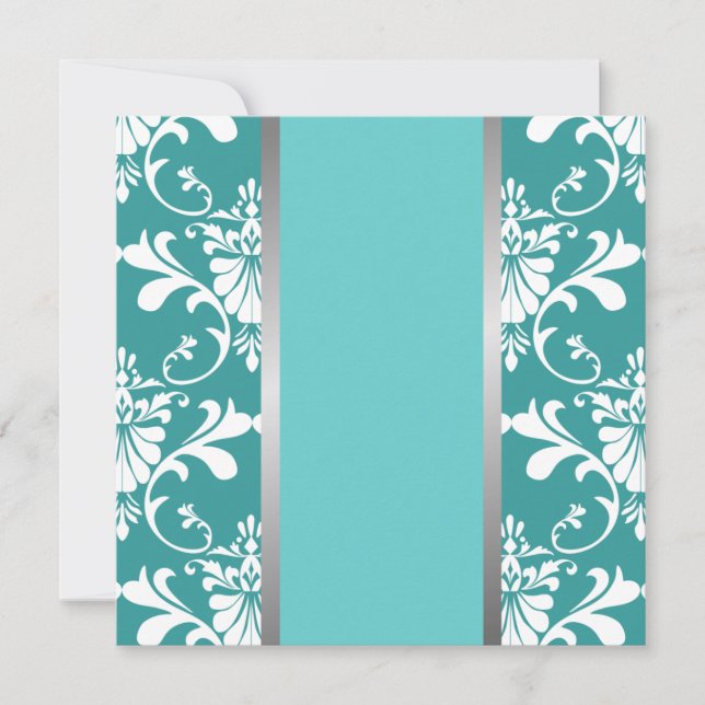 Invitación del damasco y de la boda de la cinta (Anverso)