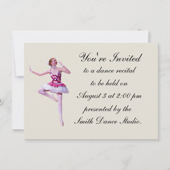 Invitación del decreto de la danza, bailarina, (Anverso)