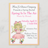 Invitación del decreto de la danza del chica dulce