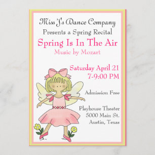 Invitación del decreto de la danza del chica dulce