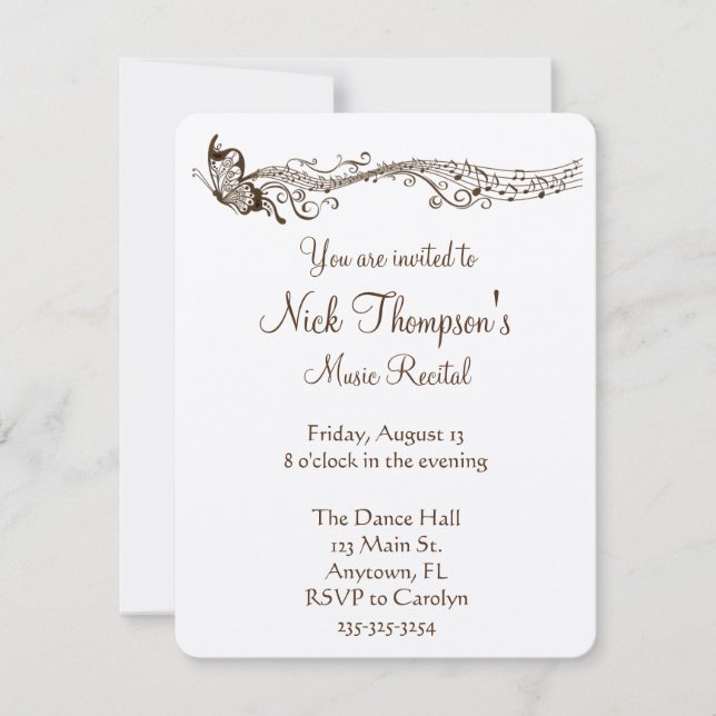 Invitación del decreto de la música de la mariposa (Anverso)