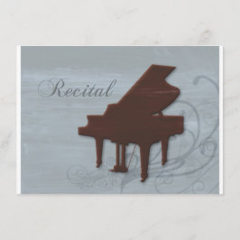Invitación del decreto del piano en el azul de