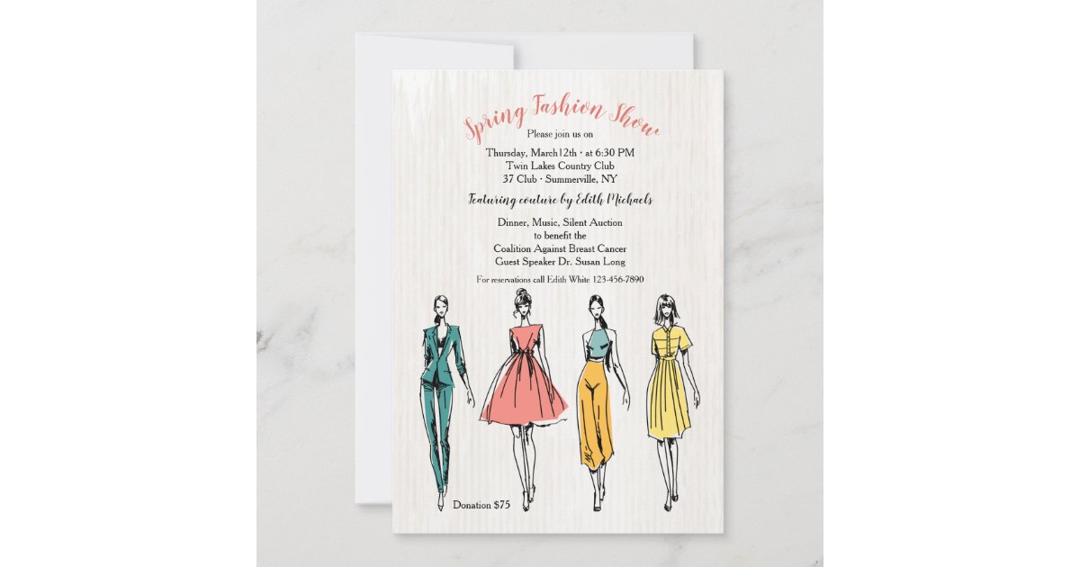Invitación del desfile de moda del modelo de moda