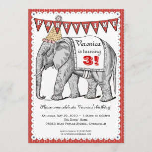 Invitación del desfile del circo del elefante del