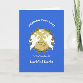 Invitación Del destino de las bodas el pasaporte de la foto