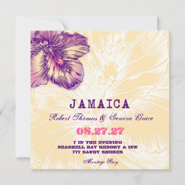 Invitación del destino del hibisco de JAMAICA (Anverso)