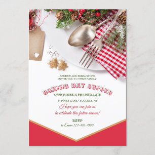 Invitación del día de boxeo para la cena de navida