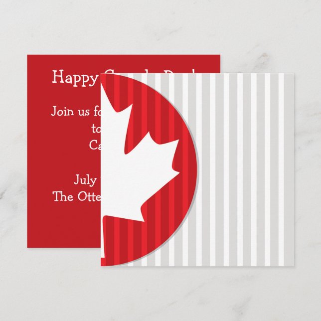 Invitación del Día de Canadá con Hoja de Arce (Anverso / Reverso)