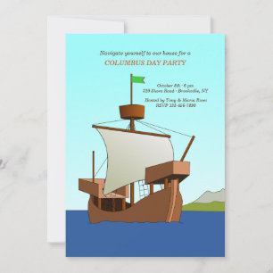 Invitación del Día de Columbus de la Era de los De