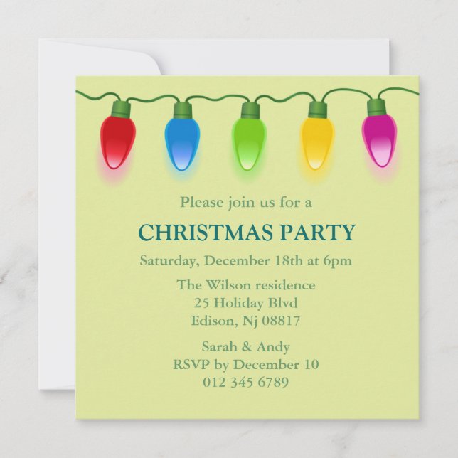 Invitación del día de fiesta de las luces de (Anverso)