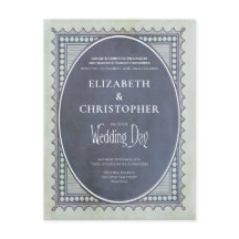 Invitación del Día de la Boda de Estampado de Post