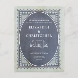 Invitación del Día de la Boda de Estampado de Post