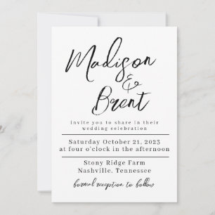 Invitación del día de la boda mimmalí simple sin f