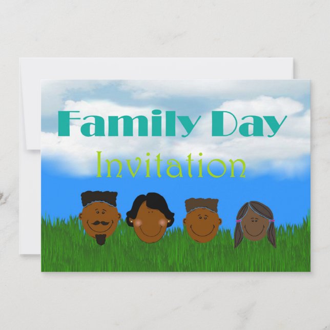 Invitación del día de la familia con la familia de (Anverso)