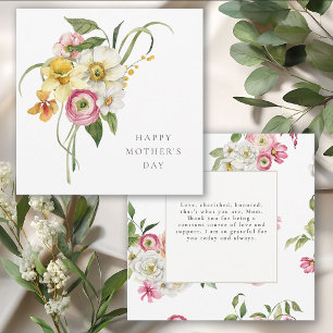 Invitación del Día de la Madre con Ramo Floral de
