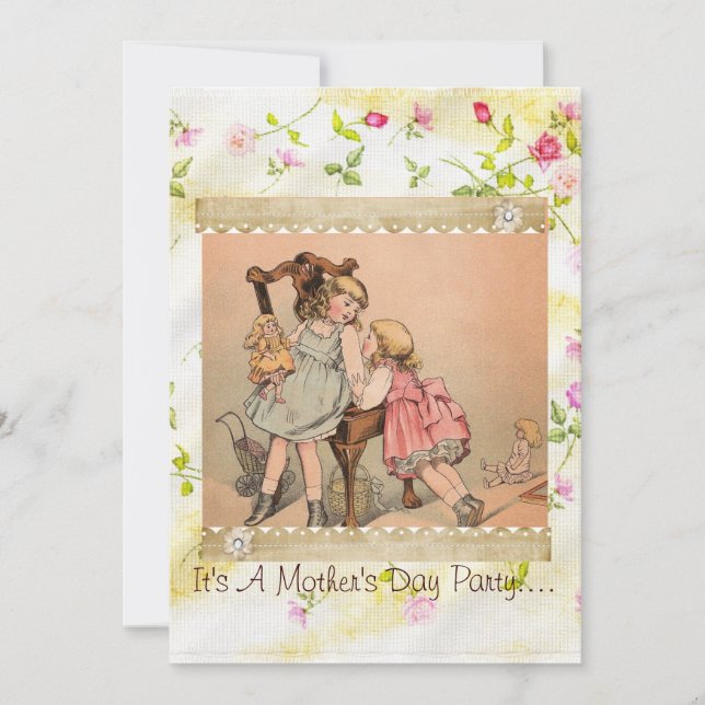 Invitación del Día de la Madre de Mys Rosebud (Anverso)