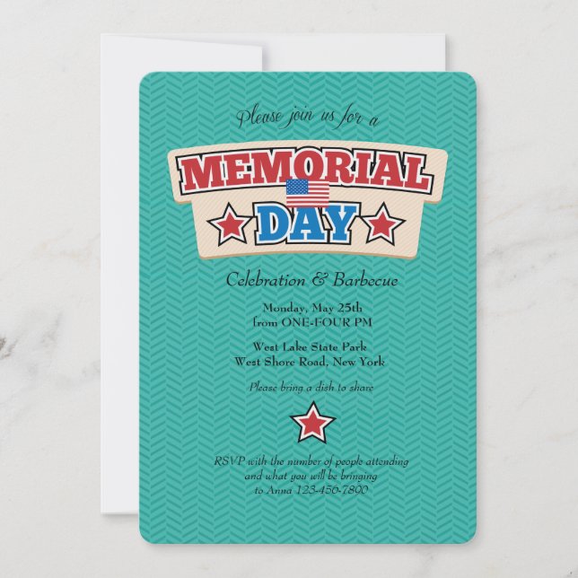 Invitación del Día de los Caídos Chevron (Anverso)