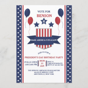 Invitación del Día de los Presidentes Rojo, Blanco