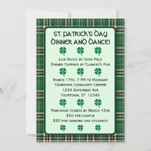 Invitación del Día de San Patricio de Tartán Irlan