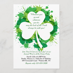 Invitación del Día de San Patricio Grunge Shamrock