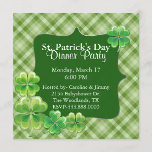 Invitación del día de St Patrick de la tela