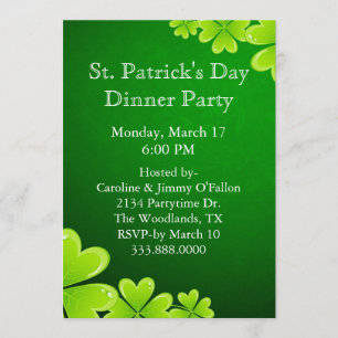 Invitación del día de St Patrick verde de los