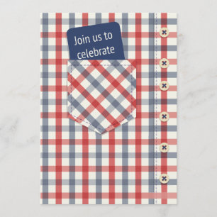 Invitación del Día del Padre con camisa a cuadros