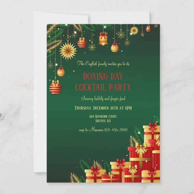 Invitación del día después de Navidad (Anverso)