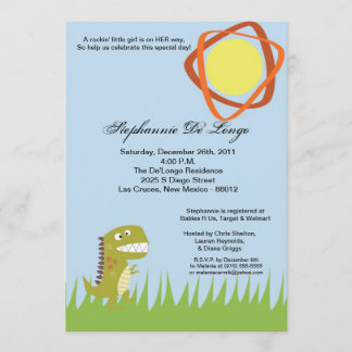 invitación del dinosaurio 5x7